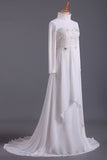 2024 Musilim Wedding Dresses Empire Waist Sweetheart Chiffon With PEA34SDL