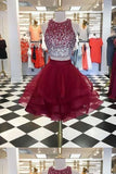 2024 Scoop Homecoming Dresses Two-Piece Beaded PBRJ6XHE