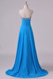 2024 Sweetheart Beaded Neckline Prom Dress A Line With P4RSQT8F