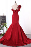 2024 New Arrival One Shoulder Evening Dresses Mermaid Satin PJ4A2A1Q