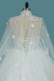 2024 Luxurious Wedding Dresses High Neck Tulle With Sequins Beads Crystals PHG6S3SQ