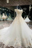 2024 Affordable Floral Wedding Dresses Lace Up Off The PR87PT4Y