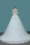 2024 Sheath Tulle Off The Shoulder Wedding Dresses With PZNTBAAL