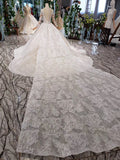 Gorgeous Long Sleeves Ball Gown Wedding Dresses With Beading Appliques