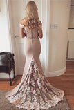 Gorgeous Off the Shoulder With Lace Appliques Prom Dresses