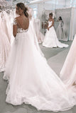 Elegant Ball Gown Ivory Tulle Wedding Dresses with Appliques, Wedding Gowns STK15155