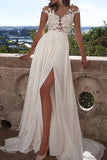 2024 Scoop Prom Dresses A Line Chiffon With PHZHXDJS