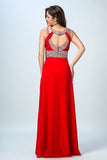 2024 Sexy Prom Dresses A Line Scoop Sweep/Brush Red PGBFBP4B