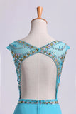 2024 Chiffon Bateau A-Line Beaded Bodice With A Keyhole PPDXXA8A