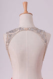 2024 Scoop Beaded Bodice Prom Dresses With Beading PMPK93C9