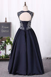 2024 Open Back Flower Girl Dresses V Neck Satin With Beading P6EX9Y6Y