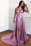 A-Line Spaghetti Straps Sweep Train Prom Dress P1D8ZEPX