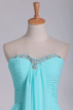 2024 Prom Dresses Sweetheart A Line Chiffon With Beads PK8CJ226