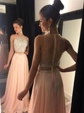 Blush 2 pieces Chiffon Sexy dresses for prom fashion prom dress unique prom dresses