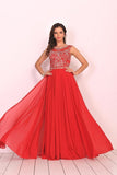 2024 Scoop Prom Dresses A Line Beaded Bodice PRKJQ7JP