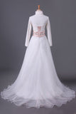 2024 Muslim Wedding Dresses Sweetheart A Line With Applique And Beads PZC81TAT