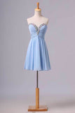 2024 Prom Dresses A Line Short/Mini Sweetheart Chiffon With PQ9M4YA4