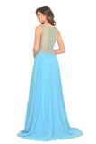 2024 Prom Dresses Scoop Chiffon With Beading A PTPS21JR