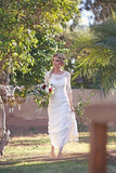 2024 Mermaid Scoop Wedding Dresses 3/4 Length Sleeves Lace PF4HC4RL