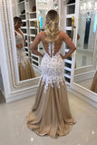 2024 Mermaid Prom Dresses Scoop Tulle With Applique P2Z1DLES