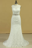 2024 Plus Size Scoop Wedding Dresses Chic Mermaid/Trumpet Chapel P7CAX28L