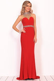 2024 Prom Dresses Mermaid High Neck Spandex With Beading PYD42DRK