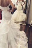 2024 Gorgeous Spaghetti Straps Mermaid/Trumpet Wedding Dresses With PNLTQNPG