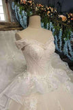 2024 Off The Shoulder Wedding Dresses Lace Up With Appliques PQ62G1C8