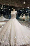 2024 New Arrival Wedding Dresses Tulle Wedding Dresses Scoop Neckline With Beading P57E3KNF