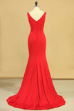 2024 Mermaid Off The Shoulder Red Spandex Evening PP7X175P