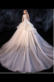 Ball Gown Tulle Wedding Dresses Straps Beads PQXS2S5A