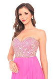 2024 A Line Sweetheart Beaded Bodice Prom Dresses Chiffon Sweep P8YC1KZQ