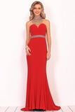 2024 Prom Dresses Mermaid High Neck Spandex With Beading PYD42DRK