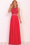 2024 Open Back Scoop A Line Prom Dresses With PJZ6MDSD