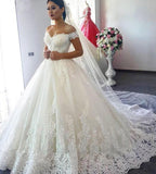 Ball Gown Off the Shoulder Sweetheart Wedding Dresses with Lace up, Wedding Gowns STK15561