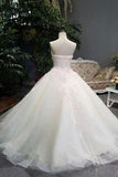 2024 Sweetheart Floor Length Wedding Dress Tulle Lace PAHRPBD9