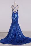 2024 Mermaid Spaghetti Straps Prom Dresses With P5RJJKQY