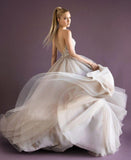 New Style Charming New Fashions Grey Tulle Evening Dress Elegant Prom Gowns for Spring Teens