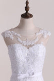 2024 Scoop A Line Wedding Dresses Tulle PXJ35KBT