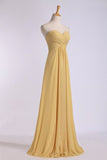 2024 Bridesmaid Dresses Floor Length Sweetheart Sheath/Column Chiffon With P65NZYSC