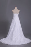 2024 Wedding Dresses Strapless Tulle With Applique PLNLPF8L