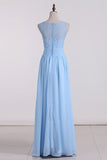 2024 A Line V Neck Chiffon & Lace Bridesmaid Dresses P9DA7LD5