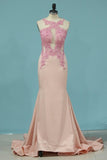 2024 Prom Dresses Scoop See-Through Mermaid Elastic PBRC3LY9