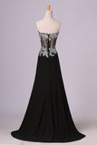 2024 Prom Dresses Mermaid/Trumpet Black Sweetheart Chiffon With PX7R6LQK