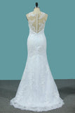 2024 Mermaid Wedding Dresses Tulle Scoop With PM3BSK9T