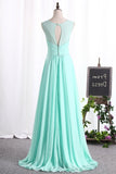 2024 Chiffon A Line Straps Bridesmaid Dresses PL9SE537