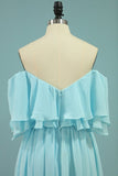 2024 New Arrival A Line Chiffon With Slit Prom Dresses PZDPNNNY