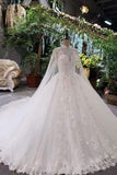 2024 New Arrival Excellent Wedding Dresses Lace Up High Neck With Appliques PC47N889