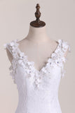 2024 Graceful Lace Wedding Dress V Neck Backless A Line With Beads