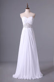 2024 Sweetheart Chiffon Floor Length A Line Prom Dress PP8K95RH